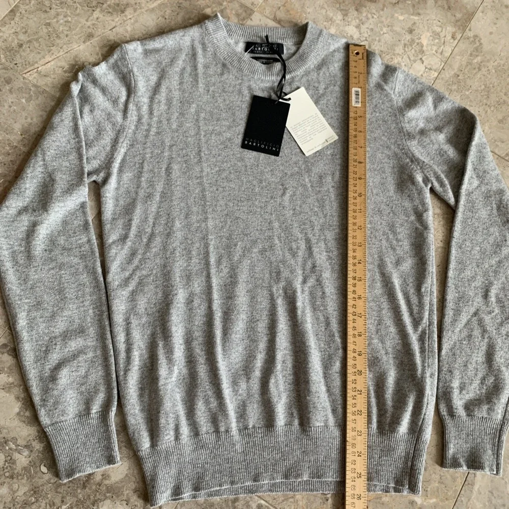 Maglificio Bartolini Cashmere Blend Sweater Men M Gray Crewneck Italy Luxury NWT